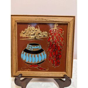 Vintage Teissedre Framed Ceramic Tile